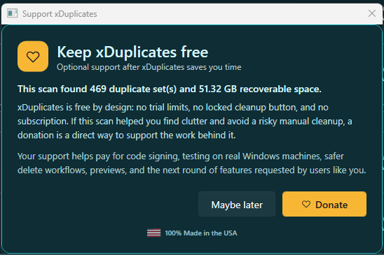 xDuplicates video scan with preview controls
